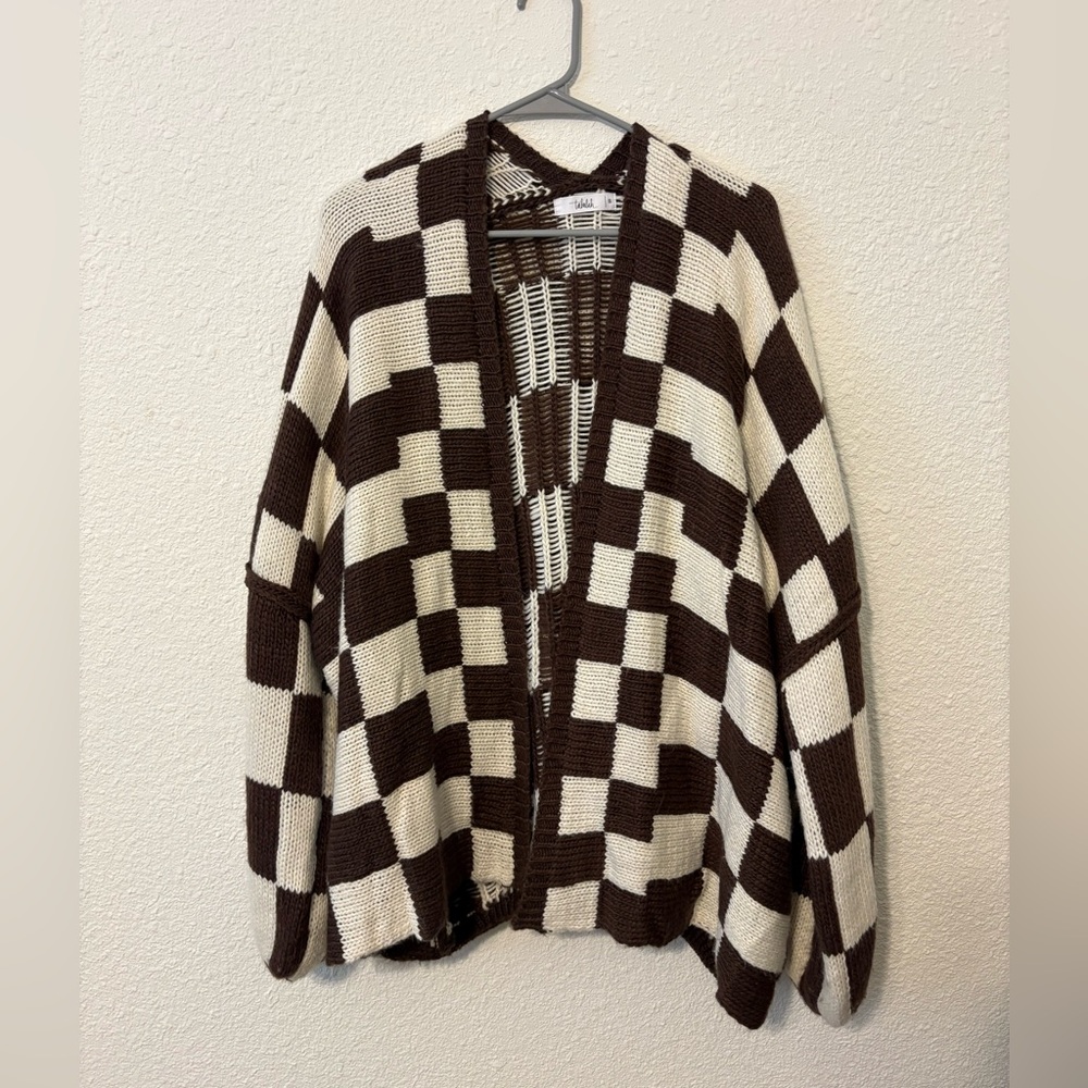Shop Talulah Brown and White Checkered Women's Sweater